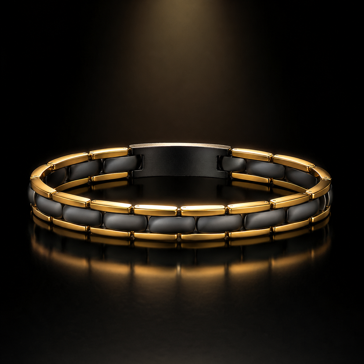 Luxury 18K Gold Plated Stainless Steel Men's Bracelet