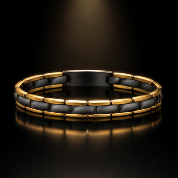 Luxury 18K Gold Plated Stainless Steel Men's Bracelet
