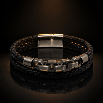 Urban Forge Braided Leather Bracelet