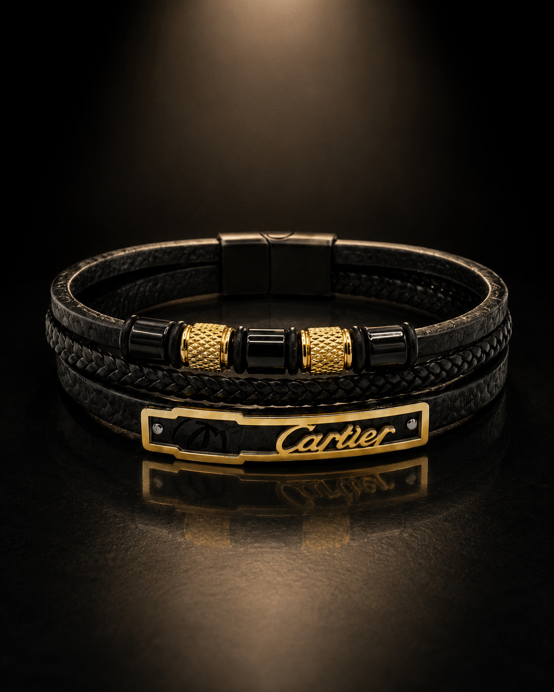 Cartier Inspired Genuine Leather Bracelet