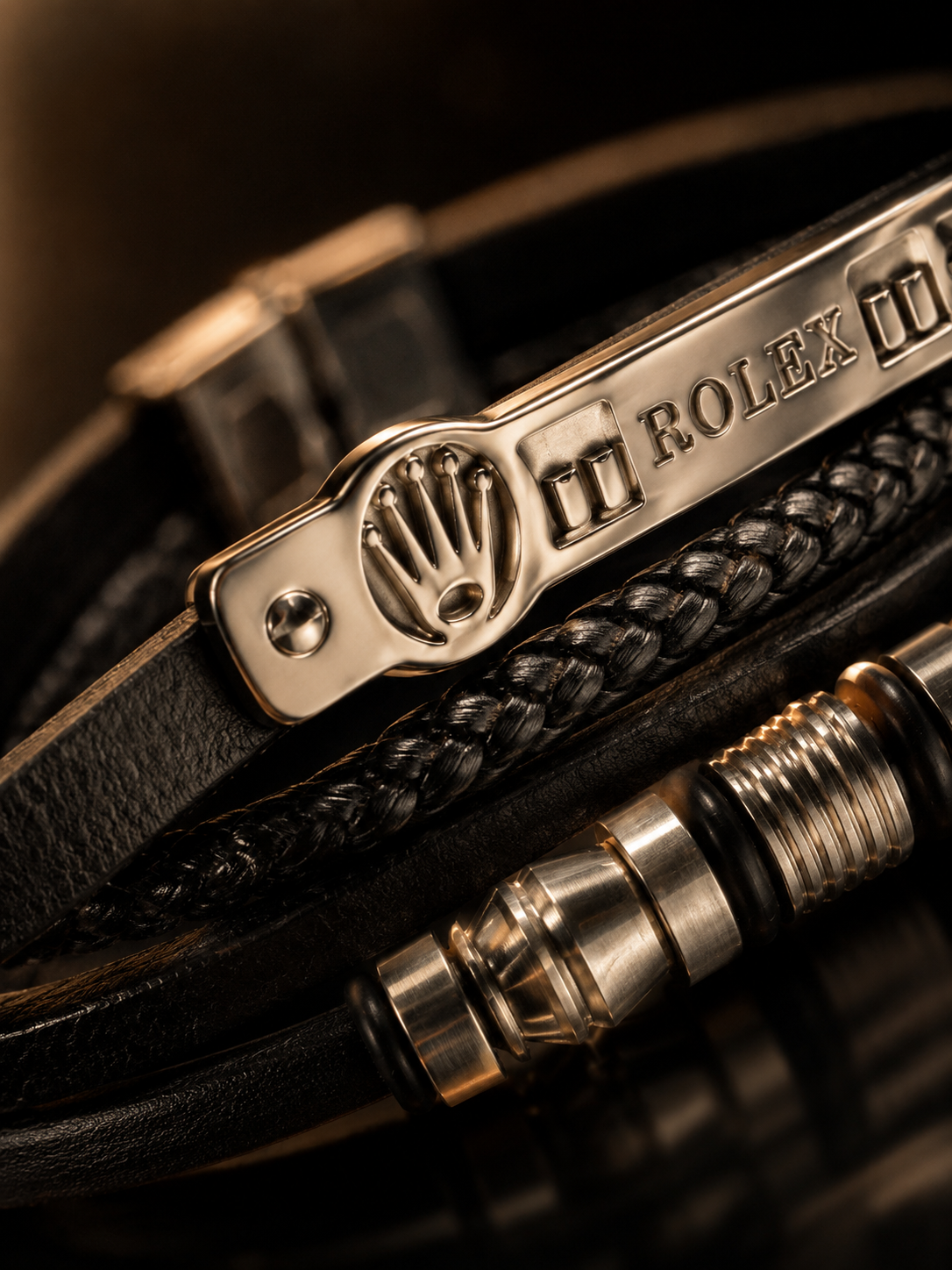Luxury Stainless Steel Bracelet – Blue & Gold Premium Men's Bracelet