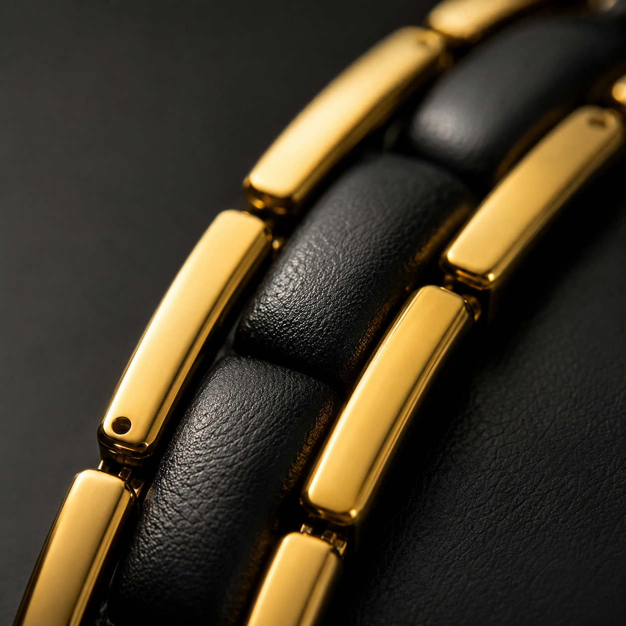 Luxury 18K Gold Plated Stainless Steel Men's Bracelet