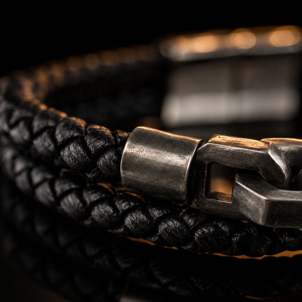 Urban Forge Braided Leather Bracelet
