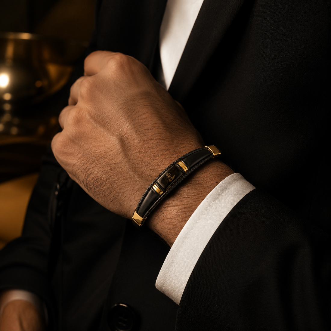Cartier Black Braided Leather Bracelet