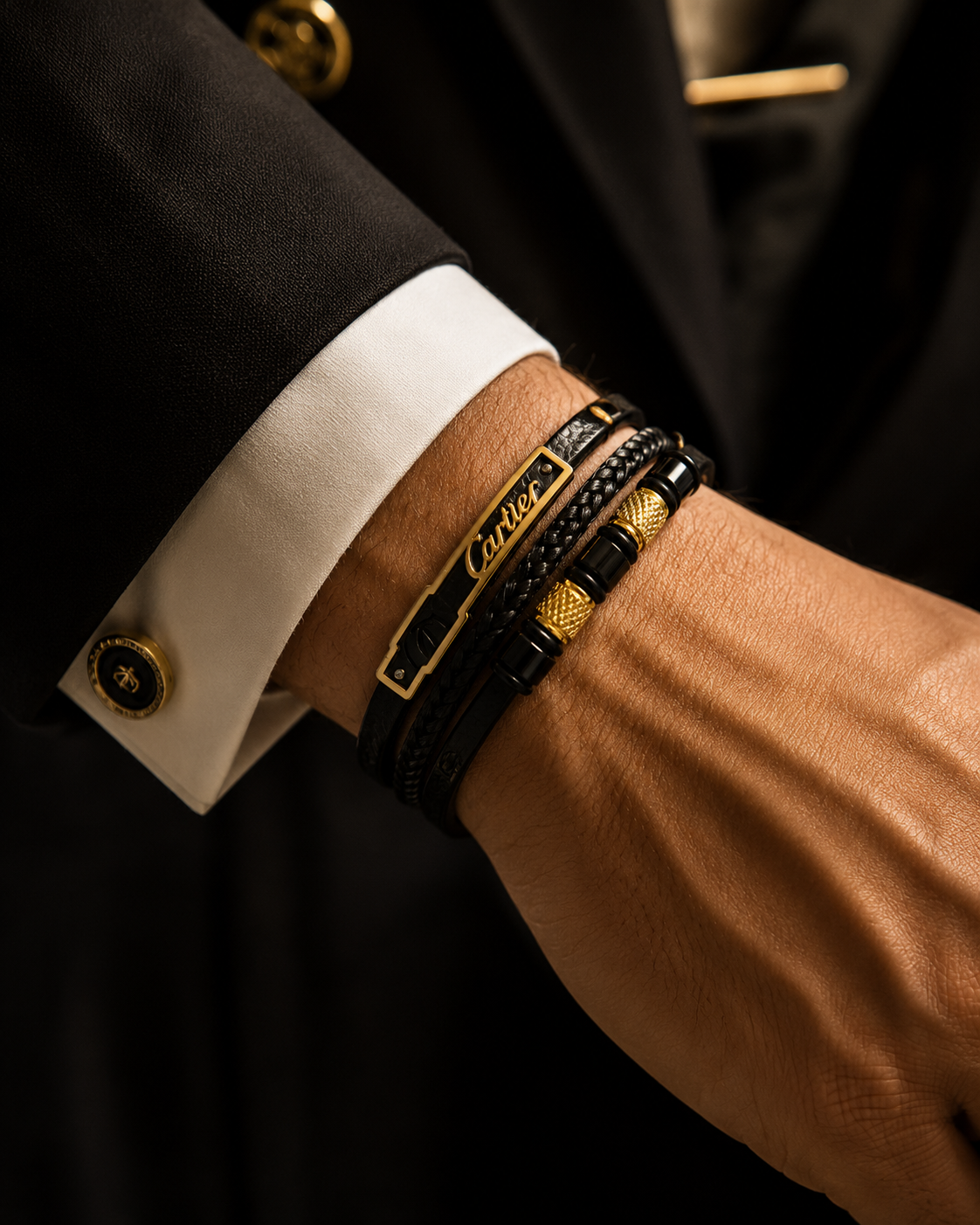 Cartier Inspired Genuine Leather Bracelet