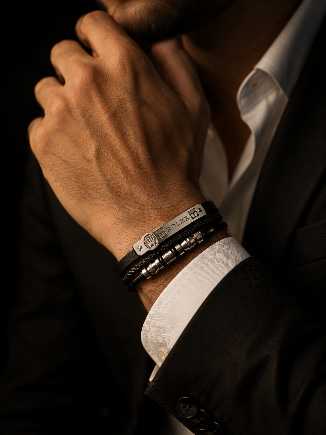 Luxury Stainless Steel Bracelet – Blue & Gold Premium Men's Bracelet