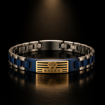 Rolex-Inspired Blue & Gold Stainless Steel Bracelet